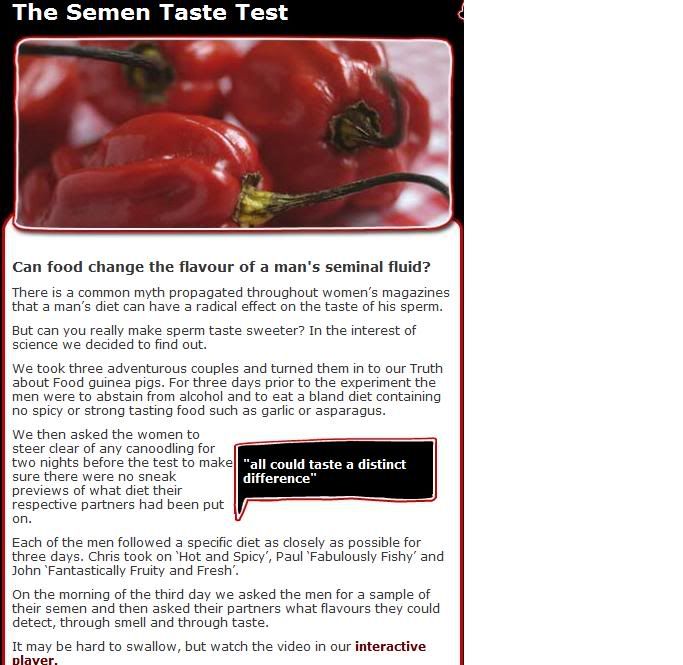 The Semen Taste Test