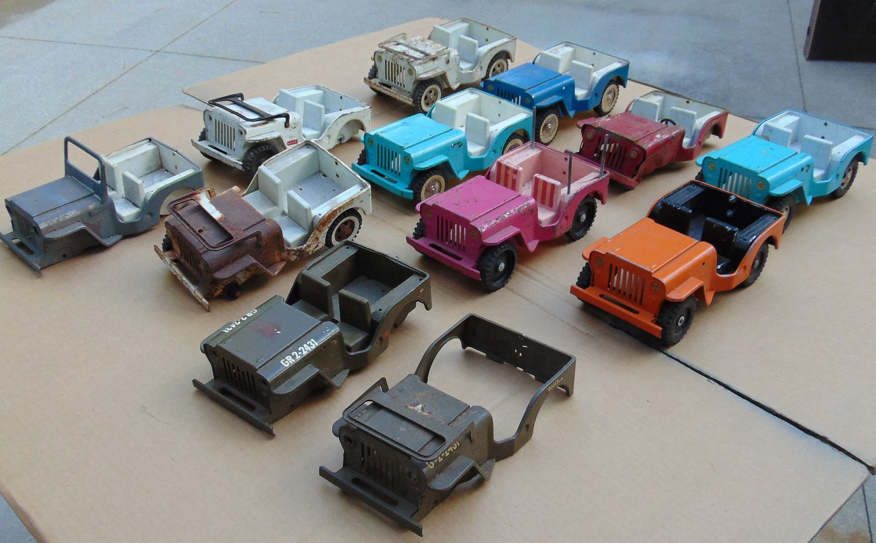 Vintage TONKA Toy Parts Army Jeep Parts Truck HUGE Lot Rare Repair