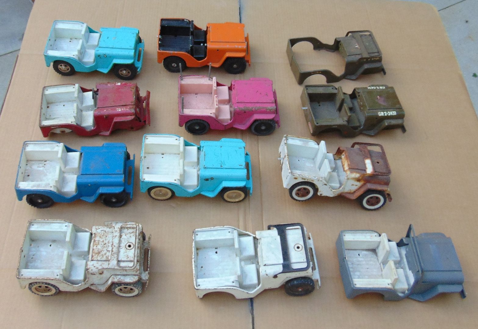 Vintage TONKA Toy Parts Army Jeep Parts Truck HUGE Lot Rare Repair