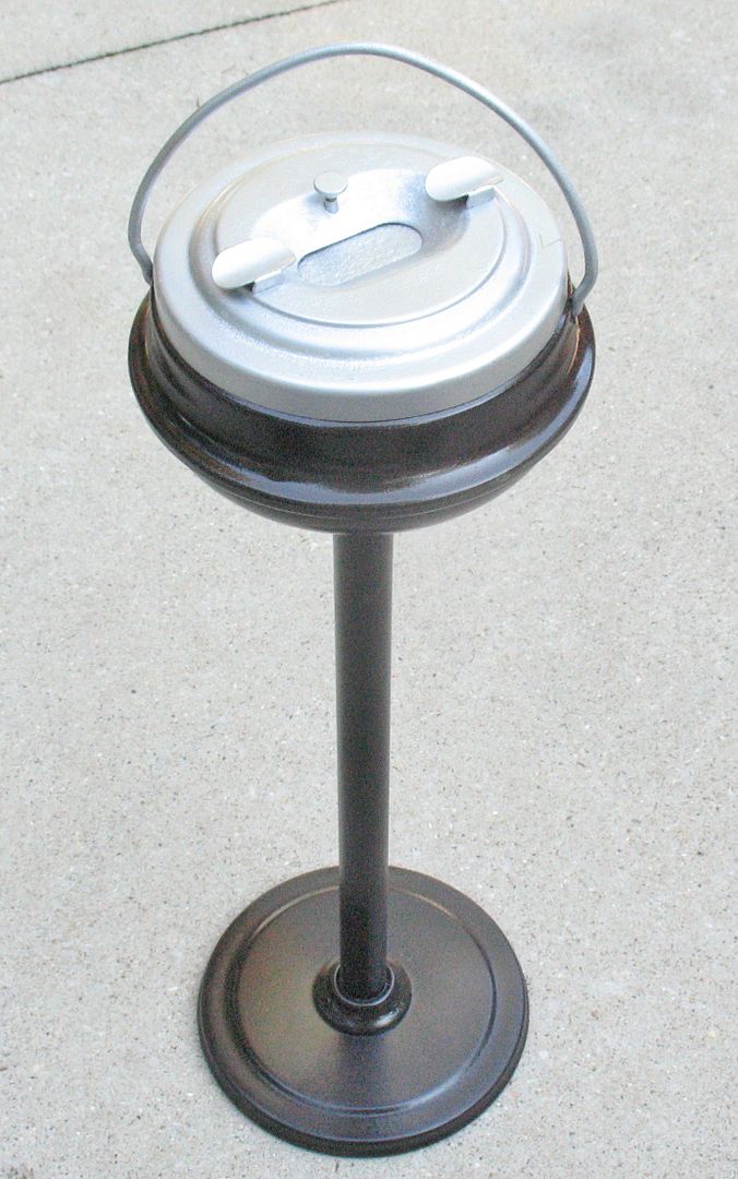 Antique Vintage Metal Floor ASHTRAY Stand Restored Art Deco Weighted