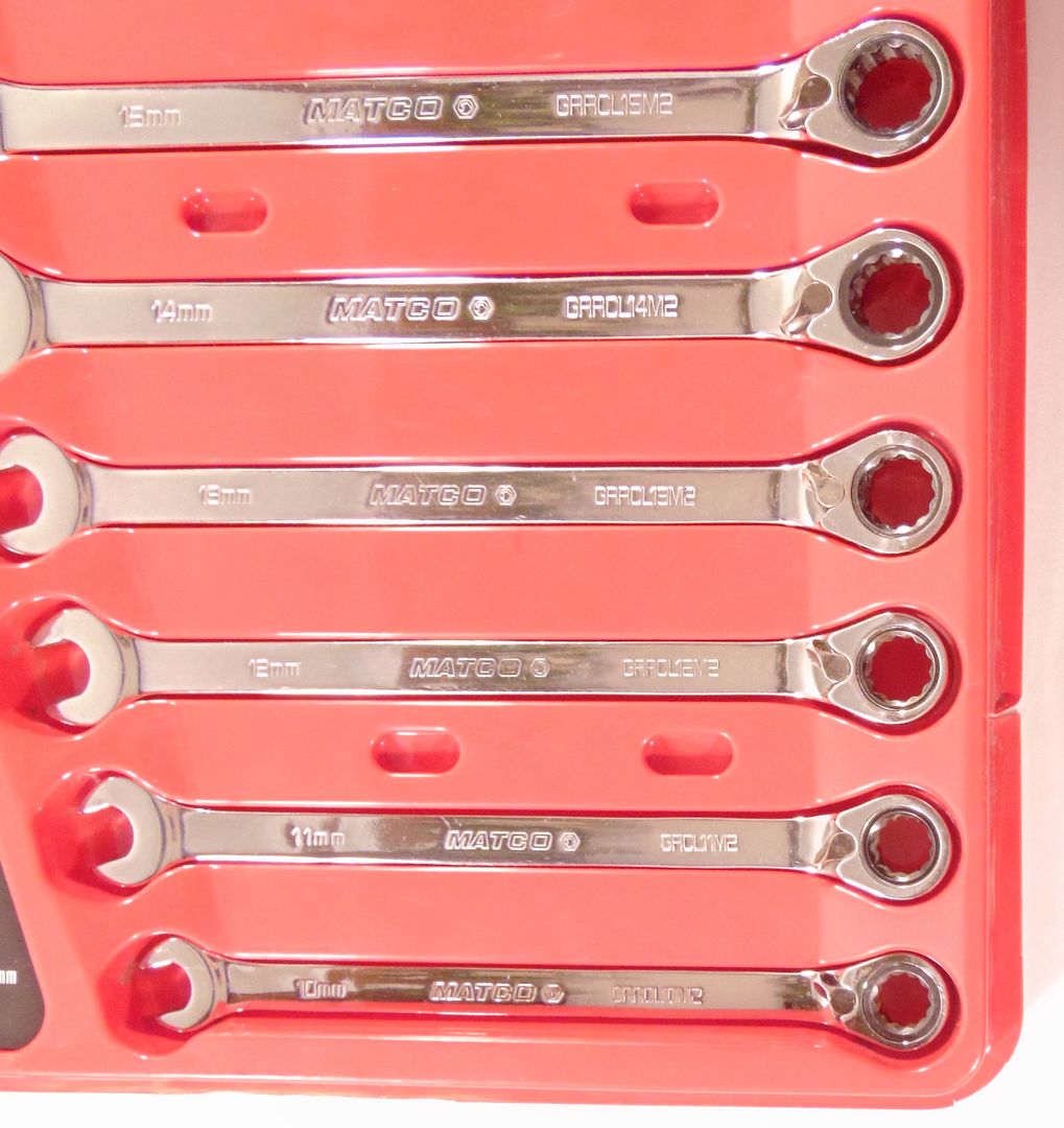 Matco 10pc Tool Reversible Ratchet Metric Wrench Set Box End 1019mm