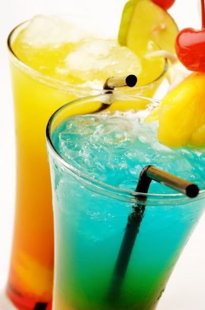Blue yellow drinks