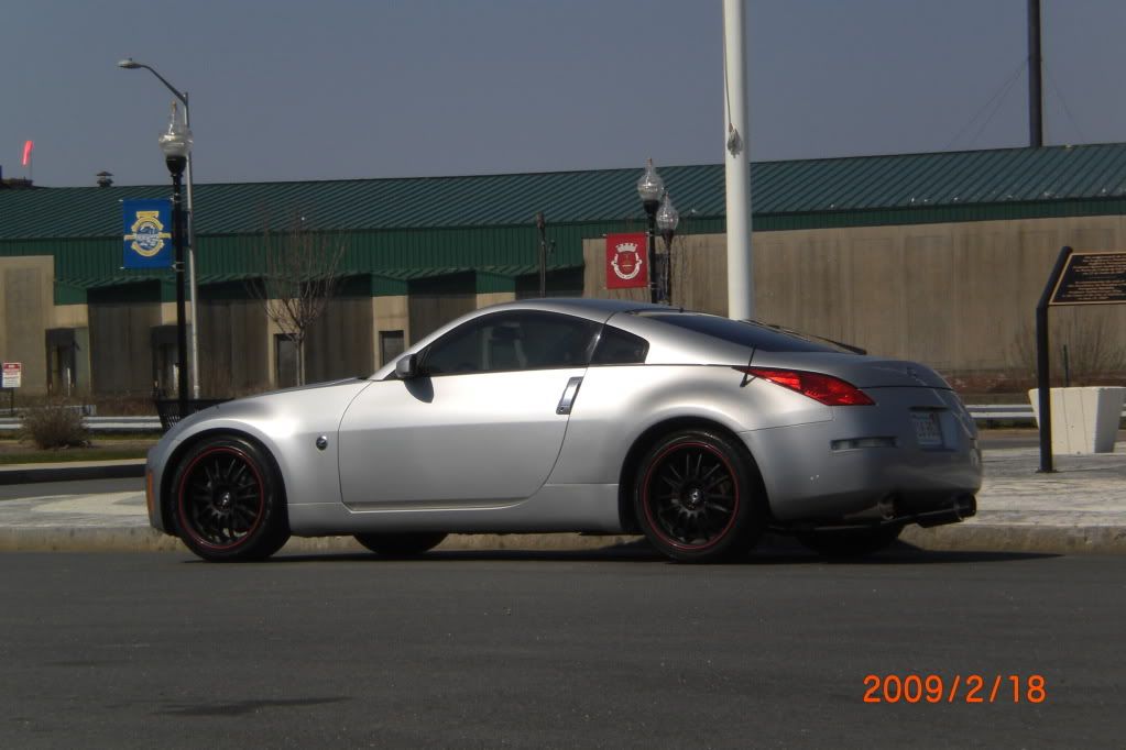 2003 350z silver with black red wheels topspeed exhaust Nissan 350Z