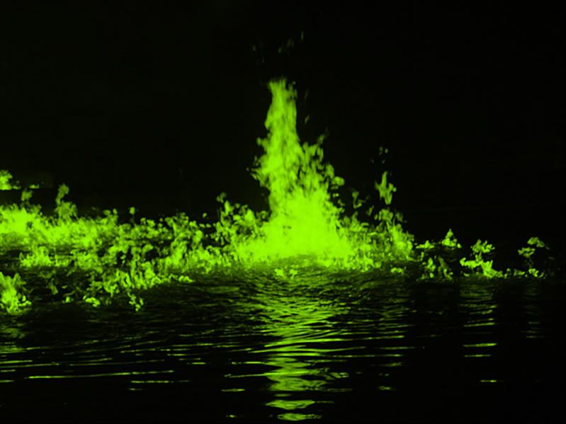 Green Fire On Water Image