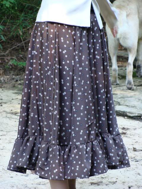 circle skirt with rufle