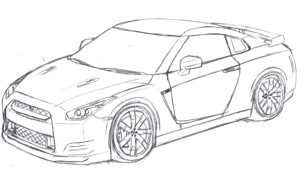 Nissan gtr sketch #4