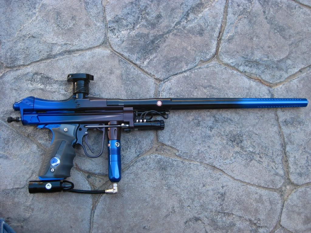 Dye Reflex Autococker Blue/Black/Blue Fade w/Evil Pipe + CCM Ups! F/S