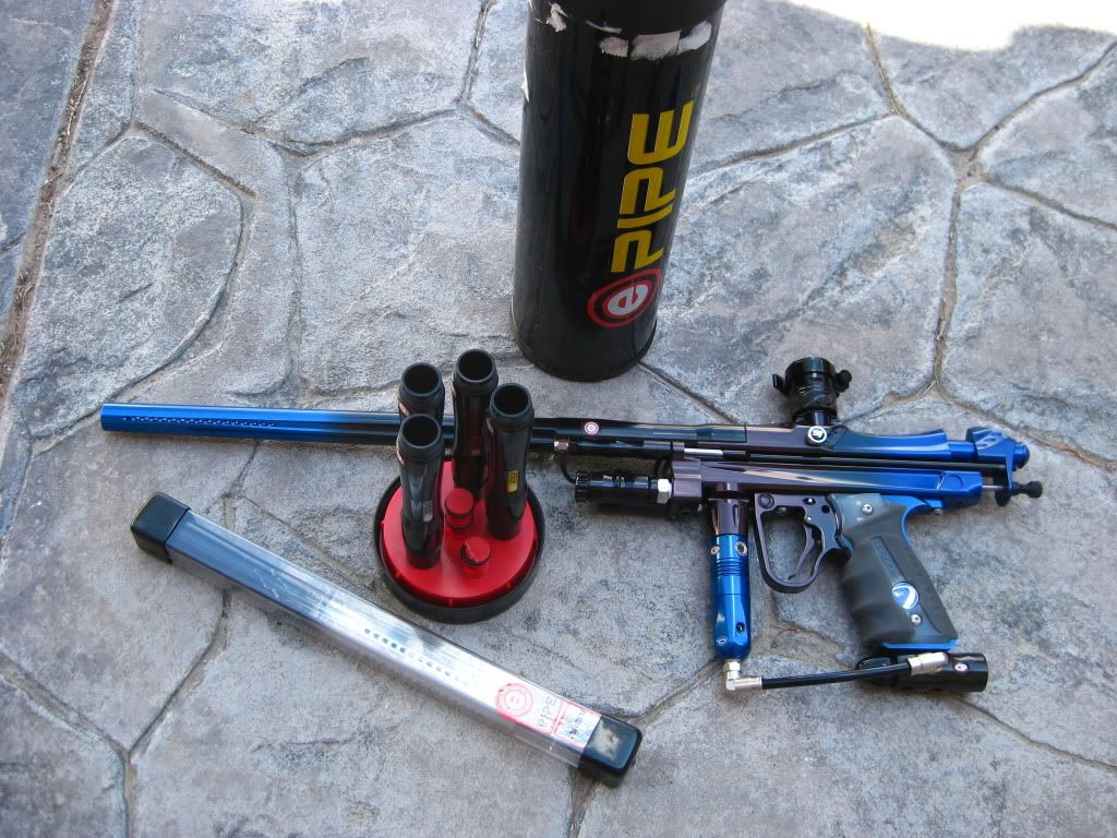 Dye Reflex Autococker Blue/Black/Blue Fade w/Evil Pipe + CCM Ups! F/S