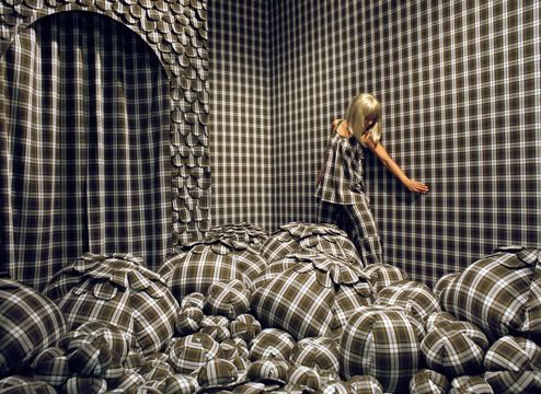 Megan Auman , Living Room , 2006, powder-coated steel, 60 x 80 x 80 in