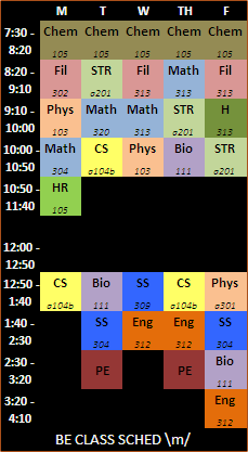 Be Class Schedule
