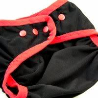 Black/ Red diaper cover