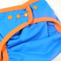Sky Blue/ Orange PUL diaper cover
