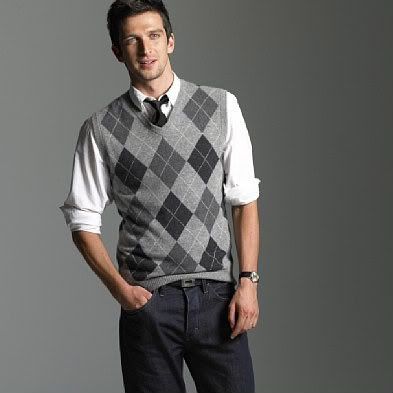 don't have triceps and tattoos like Mayer. The sweater vest looks fine 
