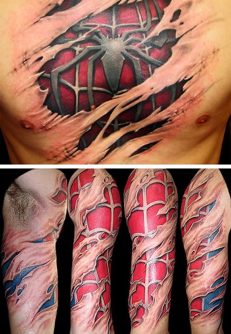 The Arc Reactor Tattoo of Iron Man Fame is something. Spider-Man-Tattoo.jpg