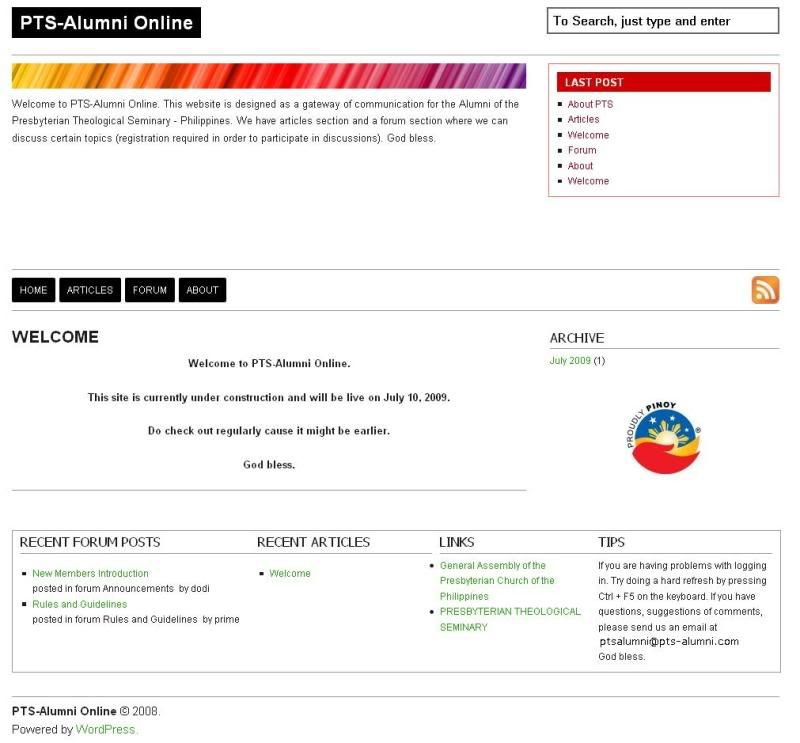 PTS-Alumni - Front Page PTS-Alumni - Front Page
