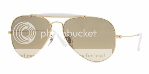 RAYBAN OUTDOORSMAN RB 3407 001/3K GOLD WHITE SUNGLASSES 58mm FC 