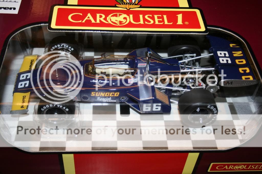 18 Carousel 1 Sunoco Mclaren M16B 1972 Indy 500 WINNER #66 Mark 