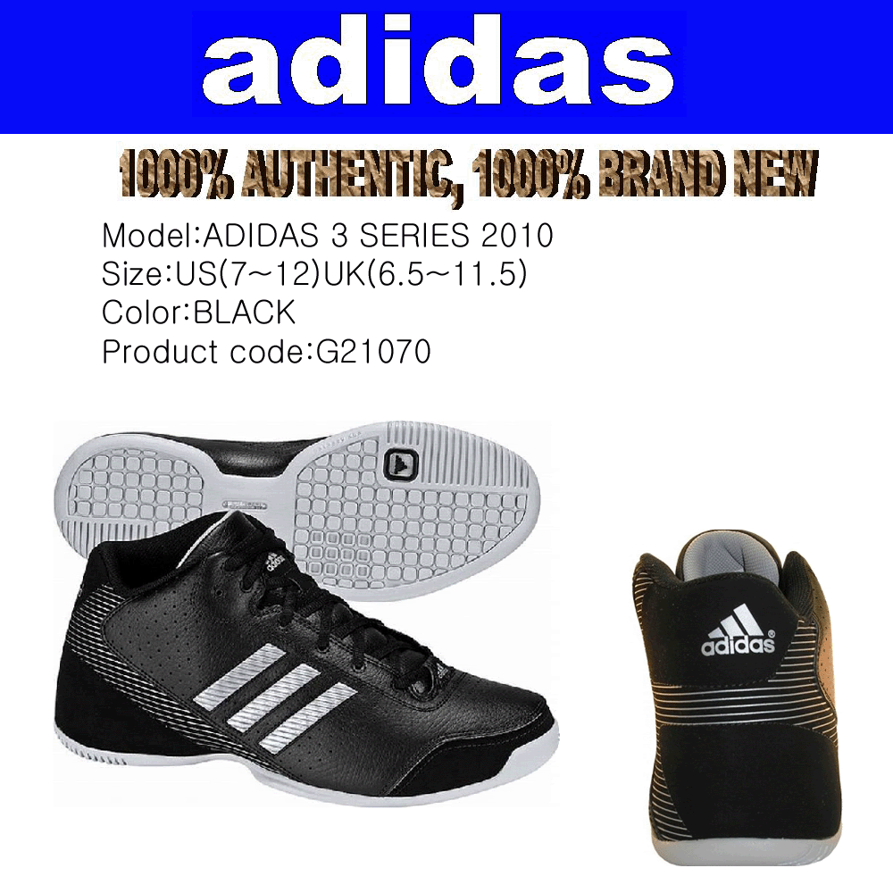 adidas shoes 3 SERIES 2010 BLACK MENS SZ US7~12  