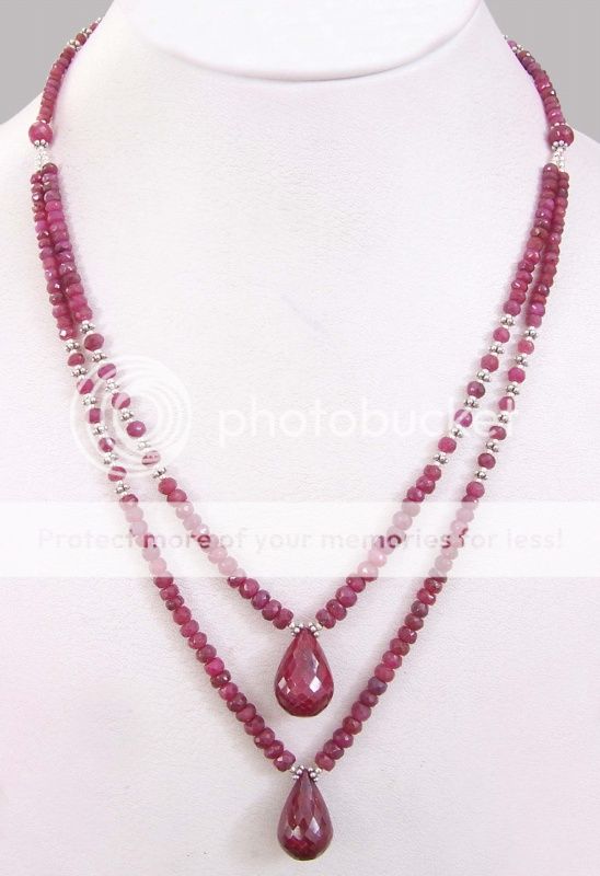 Strands Precious Ruby Gemstone Beaded Designer Necklace