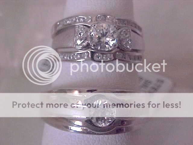 His Her Hers Bridal Engagement Wedding Band 3 Ring Set  