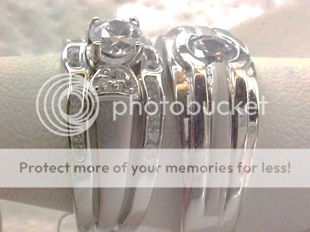 His Her Hers Bridal Engagement Wedding Band 3 Ring Set  